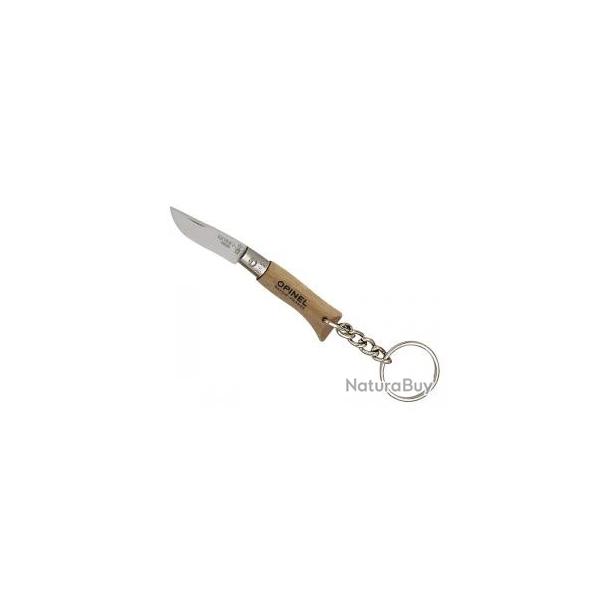 Sachet de 6 portes-cls OPINEL n 2I, lame inox, manche 4,5 cm htre, virole fixe.