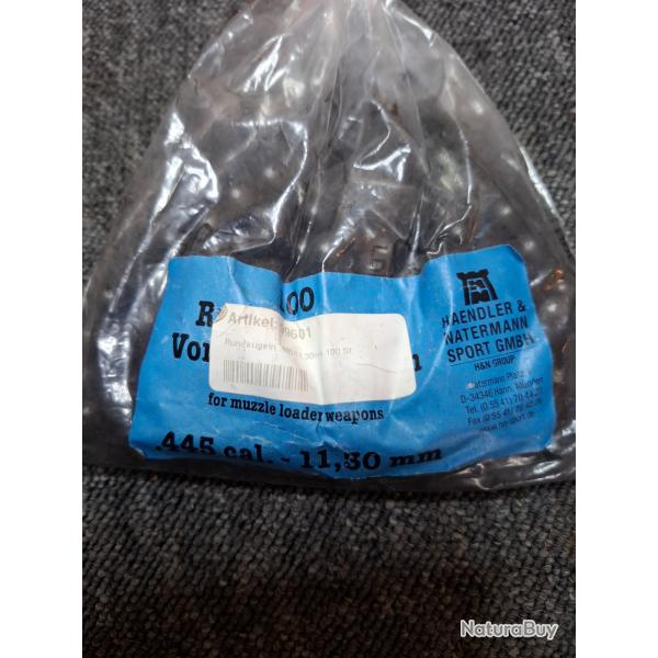 Balles rondes HN (100) - .445- (11,30mm)
