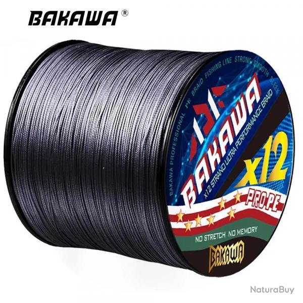 tresse 12 brins 100M 300M 500M 1000M Multifilament PE tissage mer eau douce X12 Gray 300M-0.23MM-2.0