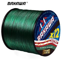 tresse 12 brins 100M 300M 500M 1000M Multifilament PE tissage mer eau douce X12 Green 300M-0.27MM-3.