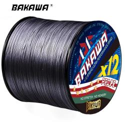 tresse 12 brins 100M 300M 500M 1000M Multifilament PE tissage mer eau douce X12 Gray 1000M-0.50MM-8.