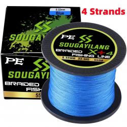 tresses 12 brins/8 brins/4 brins ligne de pêche 550M 350M 150M voir photo 4 strand Blue 550M 0.4MM 5
