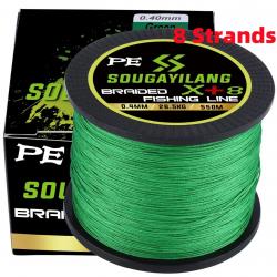 tresses 12 brins/8 brins/4 brins ligne de pêche 550M 350M 150M voir photo 8 strand Green 550M 0.12MM