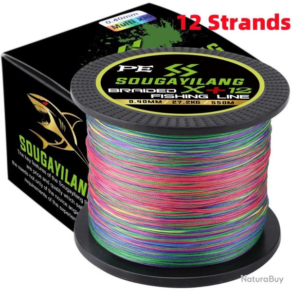 tresses 12 brins/8 brins/4 brins ligne de pche 550M 350M 150M voir photo 12 strand Multicolor 150M 