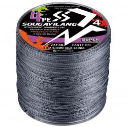 300M 500M 8 brins 4 brins tressé ligne de pêche 18-88LB Multifilament X8 voir photos grey 4 Strand 1