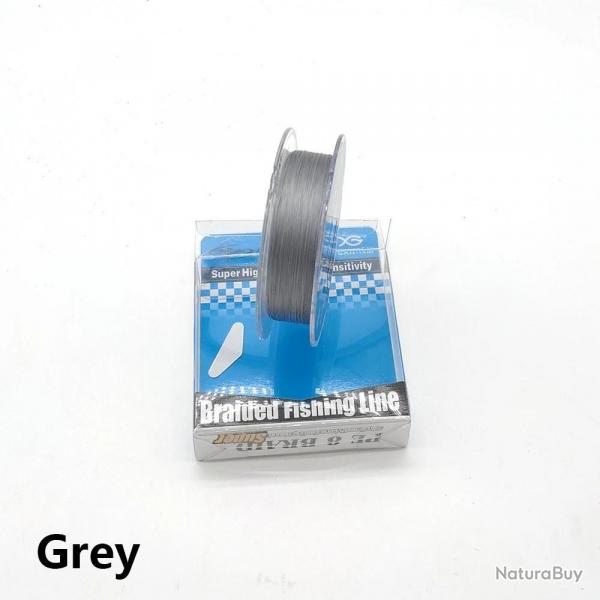 tresse PE 100M 8,0.6-8.0 Ligne principale lisse et rsistante  l'usure, 3 couleurs,  Gris fonc 0.8
