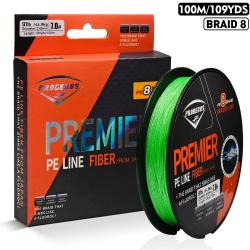 Tresses 8 brins tressé ligne de pêche 100M ligne PE fil Multifilament Green 0.14mm-25lb