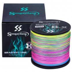 tresses 9 brins PE ligne de pêche 300M 500M 1000M fil de pêche Multifilament multicolor 300M-0.20MM-