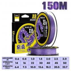 tresse 8 brins fil tressé japon forte puissance 14-50LB Multifilament PE 8x 150M Purple 2.5 45LB 20.