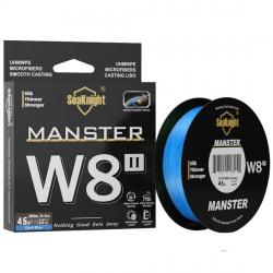 tresse en PE, série W8 II, 8 brins, 500m, 300m, revêtement anti-UV, pour eau salée Gem Blue 300M 45L