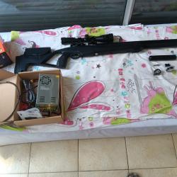 COMBO CARABINE 70 joules PCP RANGER XM1  calibre 6,35mm + COMPRESSEUR