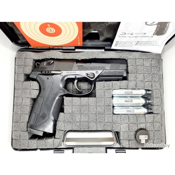 A VENDRE BERETTA PX4 STORM 4.5MM BILLES ACIER /DIABOLOS/+MALLETTE UMAREX+3 CAPS CO2+50PLB! (160 4x)