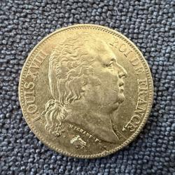 Pièce 20 francs or 1817 A - Louis XVIII - Buste nu (Louis d'or)