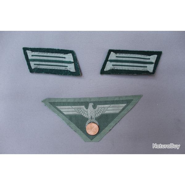 Insignes allemands aigle pattes de col litzen feldbluse WW2 casque