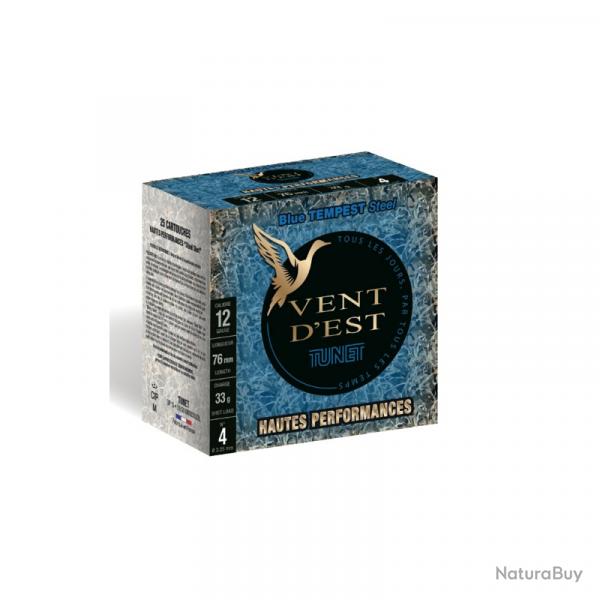 Cartouches Tunet Vent D'Est Bleu Tempest HP 33g BJ Acier - Cal.12 x10 boites