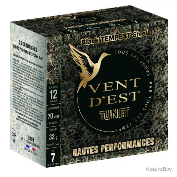 Cartouches Tunet Vent D'Est Black Tempest HP 32g BJ Acier - Cal.12 x10 boites