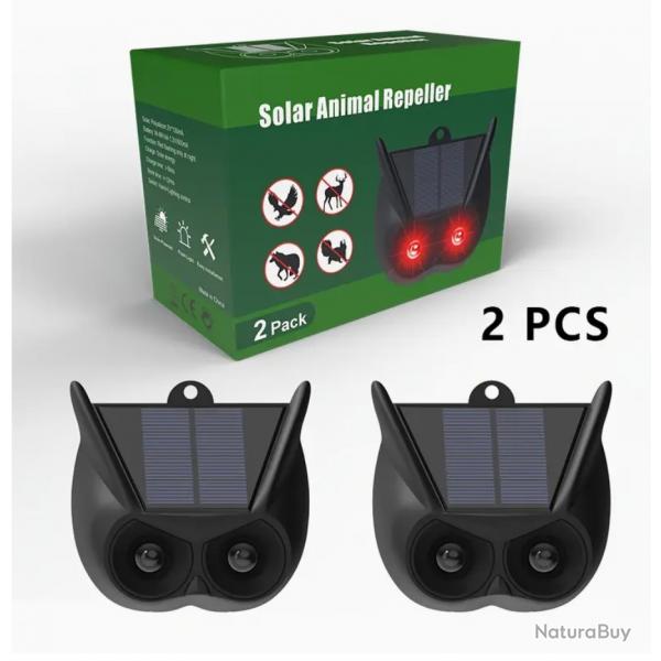 Lot de 2 appareils anti-animaux  nergie solaire