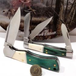 Coffret Cadeau Remington Pin Tails Stockman & Lockback Manches Os Blanc & Bois Lames Acier Inox