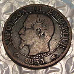 5 centimes Napoleon III 1855 A ttb (empire français)