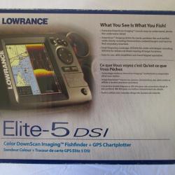 Echosondeur LOWRANCE Elite-5 DSI en Excellent état