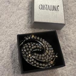 Boucles d oreilles cristaluna carmen acrylique transparent avec swarovski cristal neuf 300 315 00