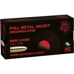 BOITE DE 50 MUNITIONS GECO CAL 9MM LUGER 124GR FMJ SINTOX SX