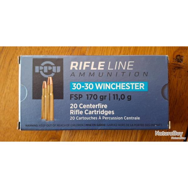 Cartouche Partizan calibre 30-30 Winchester 170-grs FSP