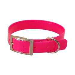 Collier polyuréthane avec gravure 25 mm - jokidog Rose 55 cm