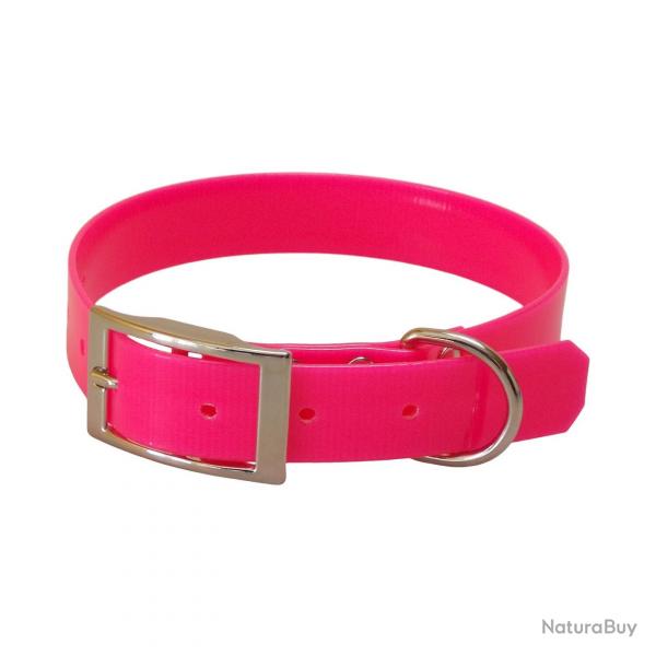 Collier polyurthane avec gravure 25 mm - jokidog Rose 55 cm