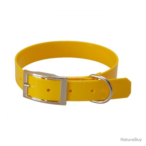 Collier polyurthane avec gravure 25 mm - jokidog jaune oeuf 55 cm