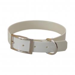 Collier polyuréthane avec gravure 25 mm - jokidog blanc 50 cm