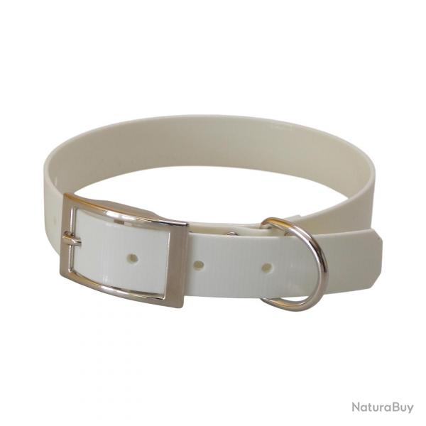 Collier polyurthane avec gravure 25 mm - jokidog blanc 50 cm