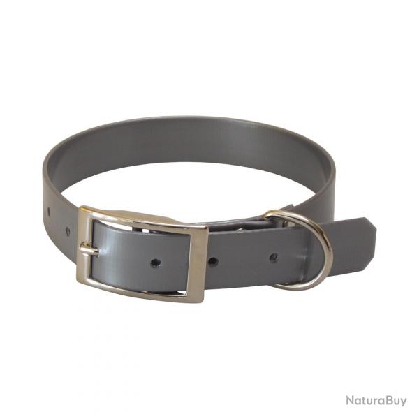 Collier polyurthane avec gravure 25 mm - jokidog gris 60 cm