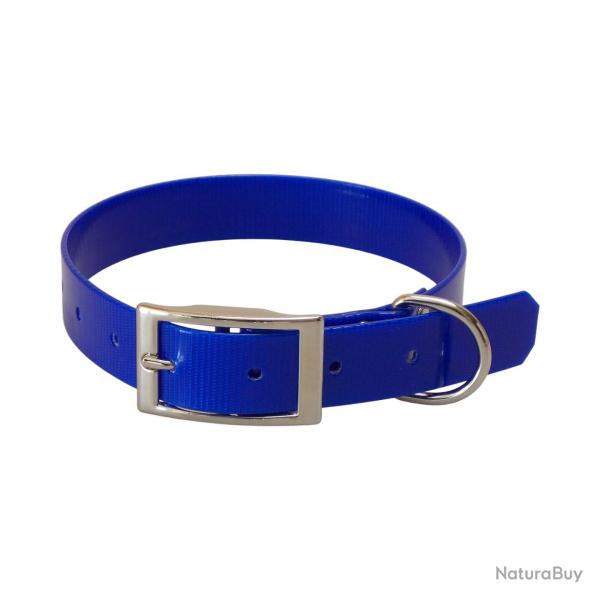 Collier polyurthane avec gravure 25 mm - jokidog bleu fonc 50 cm