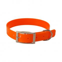 Collier polyuréthane avec gravure 25 mm - jokidog orange fluo 50 cm