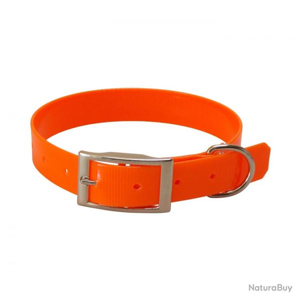 Collier polyurthane avec gravure 25 mm - jokidog orange fluo 50 cm