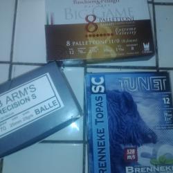 Lot balles sous calibrees 12/70+ chevrotines