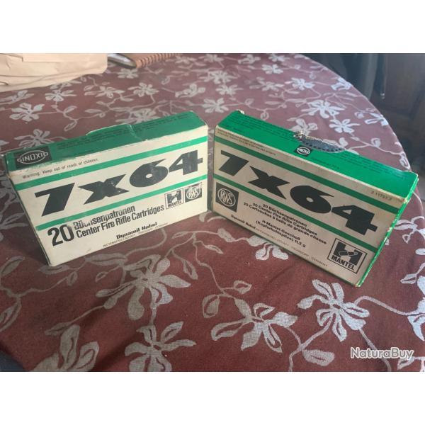 BOITE DE CARTOUCHES RWS 7 X 64 HMANTEL 11,2 gr