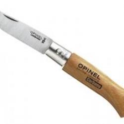 Boite de 12 couteaux OPINEL n°3, lame acier carbone, manche 5,5 cm hêtre, virole fixe.