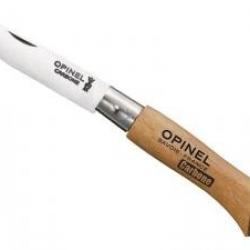 Boite de 12 couteaux OPINEL n°4, lame acier carbone, manche 6,5 cm hêtre, virole fixe.