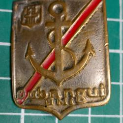 TRES RARE INSIGNE FABRICATION LOCALE OUBANGUI BM1, 1ERE DFL 39/45 WW2 BATAILLON