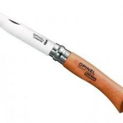 Boite de 12 couteaux OPINEL n°7 VRN, lame acier carbone, manche 10 cm hêtre, virole tournante.