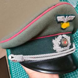 CASQUETTE OFFICIER ALLEMAND WW2 39/45, SCHIRMMUTZE DE VETERINAIRE, FABRICANT EREL