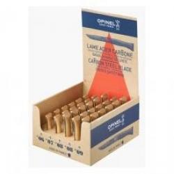 Présentoir 30 couteaux OPINEL N°6,7,8,9 lame acier carbone, manche hêtre, virole tournante