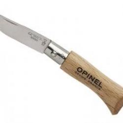 Boite de 12 couteaux OPINEL n° 2I, lame inox, manche 4,5 cm hêtre, virole fixe.