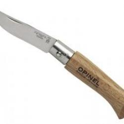 Boite de 12 couteaux OPINEL n° 3I, lame inox, manche 5,5 cm hêtre, virole fixe.