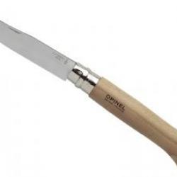 Boite de 6 couteaux OPINEL n° 12VRI, lame inox, manche 16 cm hêtre, virole tournante.
