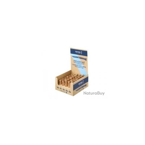Prsentoir 30 couteaux OPINEL N6,7,8,9 lame inox, manche htre, virole tournante