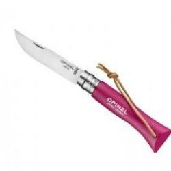 Couteau OPINEL COLORAMA n° 6 VRI, lame inox, manche 9,3 cm charme lasuré framboise