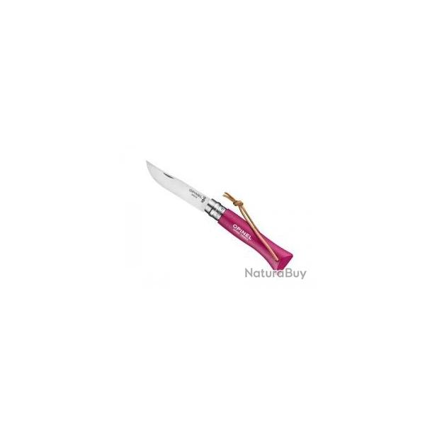Couteau OPINEL COLORAMA n 6 VRI, lame inox, manche 9,3 cm charme lasur framboise